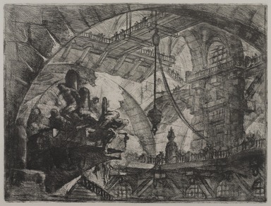 Giovanni Battista Piranesi (Italian, Venetian, 1720-1778). <em>Invenzioni Capric di Carceri; Hind 10, First State of Three</em>, ca. 1749. Etching on laid paper, 16 1/4 x 21 5/16 in. (41.2 x 54.2 cm). Brooklyn Museum, Frank L. Babbott Fund and Carll H. de Silver Fund, 37.356.8 (Photo: , 37.356.8_PS9.jpg)