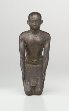  <em>Kneeling Figure of Harbes</em>, ca. 664–610 B.C.E. Bronze, 4 5/8 x 1 7/8 x 2 1/8 in. (11.7 x 4.7 x 5.4 cm). Brooklyn Museum, Charles Edwin Wilbour Fund, 37.360E. Creative Commons-BY (Photo: Brooklyn Museum, 37.360E_front.jpg)