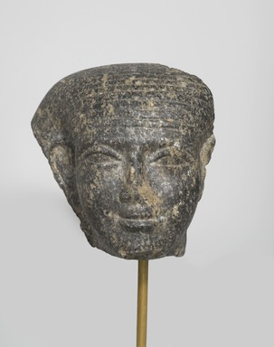  <em>Fragmentary Head</em>, ca. 1759-1675 B.C.E. Granite, 5 3/8 x 4 1/8 x 3 7/8 in. (13.7 x 10.5 x 9.8 cm). Brooklyn Museum, Gift of Mrs. Frederic B. Pratt, 37.394. Creative Commons-BY (Photo: Brooklyn Museum, 37.394_front_edited_PS2.jpg)