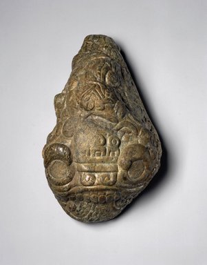 Aztec. <em>Earth Monster (Cipactli)</em>, 15th century. Greenstone, 11 1/2 x 6 3/4 x 5 1/2 in. (29.2 x 17.1 x 14 cm). Brooklyn Museum, A. Augustus Healy Fund, 37.399. Creative Commons-BY (Photo: Brooklyn Museum, 37.399_SL1.jpg)