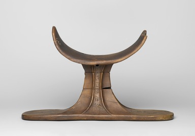  <em>Headrest with Two Images of the God Bes</em>, ca. 1539-1190 B.C.E. Wood, 7 x 11 1/4 x 3 in. (17.8 x 28.6 x 7.6 cm). Brooklyn Museum, Charles Edwin Wilbour Fund, 37.435E. Creative Commons-BY (Photo: Brooklyn Museum, 37.435E_front_PS2.jpg)