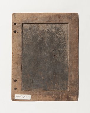  <em>Writing Exercise Tablet</em>, 4th century C.E. Wood, wax, 6 3/4 x 5 1/8 x 3/16 in. (17.2 x 13 x 0.4 cm). Brooklyn Museum, Charles Edwin Wilbour Fund, 37.474E. Creative Commons-BY (Photo: , 37.474E_back_PS11.jpg)