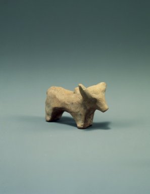 Indus Valley Culture. <em>Small Model of a Humped Bullock</em>, 3000-2500 B.C.E. Reddish Pottery, 1 5/8 x 1 7/16 in. (4.2 x 3.6 cm). Brooklyn Museum, A. Augustus Healy Fund, 37.48. Creative Commons-BY (Photo: Brooklyn Museum, 37.48.jpg)