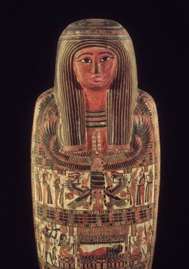 Egyptian. <em>Mummy and Cartonnage of Hor</em>, 798 B.C.E.-558 B.C.E. Linen, pigment, gesso, human remains, 69 1/2 x 18 x 13 in. (176.5 x 45.7 x 33 cm). Brooklyn Museum, Charles Edwin Wilbour Fund, 37.50E. Creative Commons-BY (Photo: Brooklyn Museum, 37.50E.jpg)