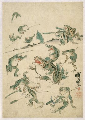 Kawanabe Kyosai (Japanese, 1831-1889). <em>Sketch</em>, 19th century. Ink, paper, Sheet: 17 13/16 x 13 9/16 in. (45.2 x 34.5 cm). Brooklyn Museum, By exchange and Designated Purchase Fund, 37.532 (Photo: Brooklyn Museum, 37.532_IMLS_SL2.jpg)