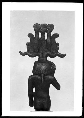  <em>Statuette of Harpocrates as a Child</em>, 305-30 B.C.E. Bronze, 5 11/16 x 1 3/4 x 3 5/16 in. (14.5 x 4.5 x 8.4 cm). Brooklyn Museum, Charles Edwin Wilbour Fund, 37.533E. Creative Commons-BY (Photo: Brooklyn Museum, 37.533E_NegB_SL4.jpg)