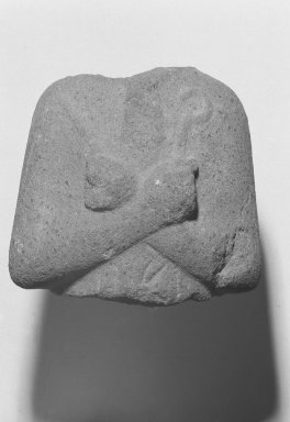  <em>Fragmentary Shabti</em>, ca. 1539-1292 B.C.E. Limestone, 3 1/8 x width at base 3 1/4 in. (8 x 8.2 cm). Brooklyn Museum, Charles Edwin Wilbour Fund, 37.540. Creative Commons-BY (Photo: Brooklyn Museum, 37.540_bw.jpg)