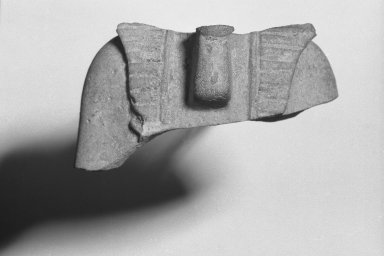  <em>Fragmentary Shabti of Akhenaten</em>, ca. 1352-1336 B.C.E. Faience, 1 5/8 × 2 13/16 × 1 15/16 in. (4.1 × 7.2 × 4.9 cm). Brooklyn Museum, Charles Edwin Wilbour Fund, 37.552. Creative Commons-BY (Photo: Brooklyn Museum, 37.552_bw.jpg)
