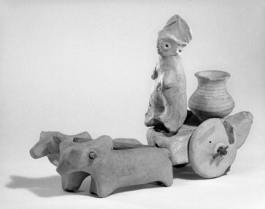 Indus Valley Culture. <em>Small Standing Model of Woman</em>, 3000–2500 B.C.E. Reddish pottery, 3 3/8 x 1 7/16 in. (8.5 x 3.6 cm). Brooklyn Museum, A. Augustus Healy Fund, 37.106. Creative Commons-BY (Photo: , 37.63_37.92-.94_37.96_37.97_37.106_bw.jpg)