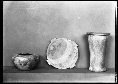  <em>Ointment Jar</em>, ca. 1539-1292 B.C.E. Limestone, 6 1/8 × greatest diam. 3 3/4 in. (15.5 × 9.5 cm). Brooklyn Museum, Charles Edwin Wilbour Fund, 37.392E. Creative Commons-BY (Photo: , 37.65E_37.630E_37.392E_GrpA_SL4.jpg)