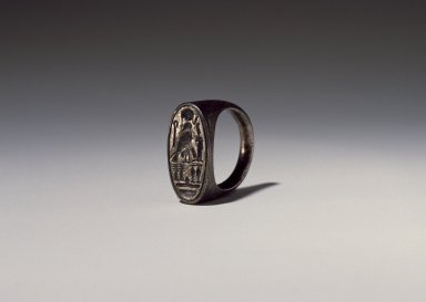  <em>Ring of Ramesses IV</em>, ca. 1152–1145 B.C.E. Silver, Width: 7/8 in. (2.3 cm) . Brooklyn Museum, Charles Edwin Wilbour Fund, 37.727E. Creative Commons-BY (Photo: Brooklyn Museum, 37.727E_SL3.jpg)