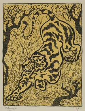 Paul Ranson (French, 1864-1909). <em>Tigre dans les jungles (A tiger in the jungle)</em>, 1893. Lithograph on wove paper, 14 9/16 x 15 1/16 in. (37 x 38.2 cm). Brooklyn Museum, Charles Stewart Smith Memorial Fund, 38.339 (Photo: Brooklyn Museum, 38.339_PS11.jpg)