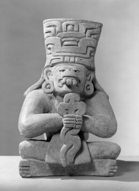 Zapotec. <em>Funerary Urn</em>. Clay Brooklyn Museum, Carll H. de Silver Fund, 38.52. Creative Commons-BY (Photo: Brooklyn Museum, 38.52_acetate_bw.jpg)