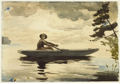 Winslow Homer (American, 1836–1910). <em>The Boatman</em>, 1891. Watercolor with graphite pencil underdrawing on thick, textured wove paper, 13 15/16 x 20 in. (35.4 x 50.8 cm). Brooklyn Museum, Bequest of Mrs. Charles S. Homer, 38.68 (Photo: Brooklyn Museum, 38.68_SL3.jpg)