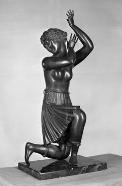 Elie Nadelman (American, 1882–1946). <em>Dancing Figure</em>, ca. 1916–1918. Bronze with stone base, Height: 29 7/8 in.  (75.9 cm). Brooklyn Museum, Gift of Sam Lewisohn, 38.693. Creative Commons-BY (Photo: Brooklyn Museum, 38.693_acetate_bw.jpg)
