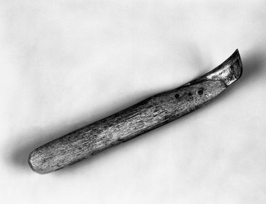 Native Alaskan. <em>Skin Scraper</em>, 1900-1930. Wood, iron, 6 1/2 x 1 x 1 1/4 in. or (17.0 x 2.3 cm). Brooklyn Museum, Gift of Frank K. Fairchild, 38.711. Creative Commons-BY (Photo: Brooklyn Museum, 38.711_bw.jpg)