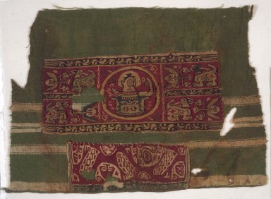 Coptic. <em>Tunic Sleeve Fragment</em>, 6th-8th century C.E. Wool, linen, 12 x 16 in. (30.5 x 40.6 cm). Brooklyn Museum, Charles Edwin Wilbour Fund, 38.749. Creative Commons-BY (Photo: Brooklyn Museum, 38.749.jpg)