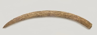 Edo. <em>Altar Tusk (Aken’ni Elao)</em>, 18th century. Elephant ivory, 80 11/16 x 5 1/2 in. (205 x 14 cm). Brooklyn Museum, Alfred W. Jenkins Fund, 39.110. Creative Commons-BY (Photo: Brooklyn Museum, 39.110_view01_PS11.jpg)