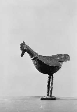 Edo. <em>Standing Figure of Bird</em>, late 19th or early 20th century. Copper alloy, 7 1/2 × 6 7/8 in. (19 × 17.5 cm). Brooklyn Museum, Alfred W. Jenkins Fund, 39.112. Creative Commons-BY (Photo: Brooklyn Museum, 39.112_acetate_bw.jpg)