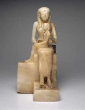  <em>Statue of Queen Ankhnes-meryre II and Her Son, Pepy II</em>, ca. 2288–2224 or 2194 B.C.E. Egyptian alabaster (calcite), 15 7/16 x 9 13/16 in. (39.2 x 24.9 cm). Brooklyn Museum, Charles Edwin Wilbour Fund, 39.119. Creative Commons-BY (Photo: Brooklyn Museum, 39.119_front_SL1.jpg)