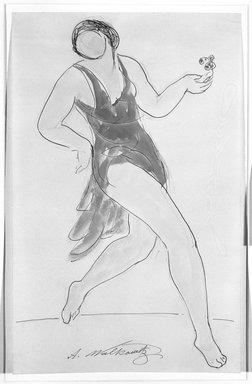 Abraham Walkowitz (American, born Russia, 1878-1965). <em>Isadora Duncan #16</em>. Watercolor, pen, ink, pencil on paper, 12 1/2 x 8 in. (31.8 x 20.3 cm). Brooklyn Museum, Gift of the artist, 39.161 (Photo: Brooklyn Museum, 39.161_bw.jpg)