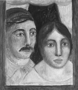 Abraham Walkowitz (American, born Russia, 1878-1965). <em>Man and Wife</em>, ca. 1908. Oil on paper, 17 x 14 15/16 in. (43.2 x 37.9 cm). Brooklyn Museum, Gift of the artist, 39.234 (Photo: Brooklyn Museum, 39.234_bw.jpg)
