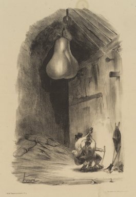 Honoré Daumier (French, 1808-1879). <em>Heave-ho!..Heave-ho! Heave-ho! (Ah! His!... Ah ! His ! Ah ! His !...)</em>, July 19, 1832. Lithograph on heavy wove paper, Image: 10 1/4 x 6 1/2 in. (26 x 16.5 cm). Brooklyn Museum, Gift of Carl O. Schniewind, 39.36 (Photo: Brooklyn Museum, 39.36.jpg)