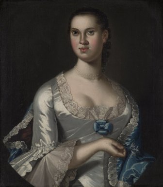 John Hesselius (American, 1728-1778). <em>Mrs. Elizabeth Smith (née Elizabeth Chew)</em>, 1762. Oil on canvas, 28 1/4 x 25 1/8 in. (71.8 x 63.8 cm). Brooklyn Museum, Dick S. Ramsay Fund, 39.609 (Photo: Brooklyn Museum, 39.609_PS2.jpg)