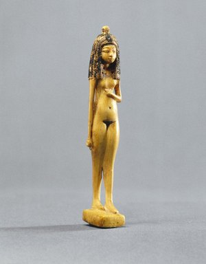  <em>Statuette of a Girl</em>, ca. 1390–1353 B.C.E. Ivory, pigment, 3 1/4 x 5/8 in. (8.3 x 1.6 cm). Brooklyn Museum, Charles Edwin Wilbour Fund, 40.126.2. Creative Commons-BY (Photo: Brooklyn Museum, 40.126.2_SL1.jpg)