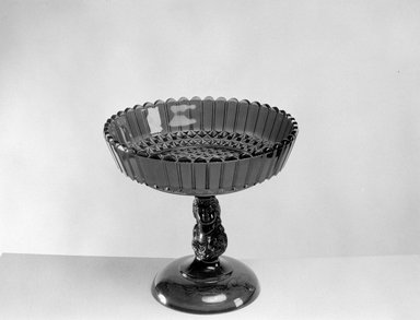 Challinor, Taylor & Co. Tarentum, PA. <em>Compote, "Goddess of Liberty" pattern</em>, ca. 1850. Glass, 7 7/8 x 8 1/2 x 8 1/2 in. (20 x 21.6 x 21.6 cm). Brooklyn Museum, Gift of Mrs. William Greig Walker by subscription, 40.191. Creative Commons-BY (Photo: Brooklyn Museum, 40.191_acetate_bw.jpg)