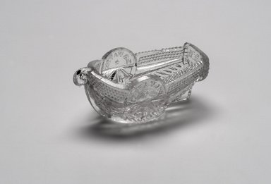 American. <em>Salt, Lafayette Boat</em>, ca. 1825-1830. Glass, 1 7/16 x 3 1/2 x 2 in. (3.7 x 8.9 x 5.1 cm). Brooklyn Museum, Gift of Mrs. William Greig Walker by subscription, 40.231. Creative Commons-BY (Photo: Brooklyn Museum, 40.231.jpg)