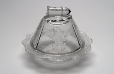 American. <em>Butter Dish and Lid</em>, ca. 1898. Glass, 5 1/2 x 7 1/4 x 7 1/4 in. (14 x 18.4 x 18.4 cm). Brooklyn Museum, Gift of Mrs. William Greig Walker by subscription, 40.234a-b. Creative Commons-BY (Photo: Brooklyn Museum, 40.234a-b.jpg)