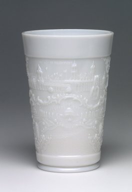 American. <em>Tumbler or Glass (St. Louis World's Fair)</em>, 1904. Glass, 5 x 3 3/8 x 3 3/8 in. (12.7 x 8.6 x 8.6 cm). Brooklyn Museum, Gift of Mrs. William Greig Walker by subscription, 40.243. Creative Commons-BY (Photo: Brooklyn Museum, 40.243.jpg)