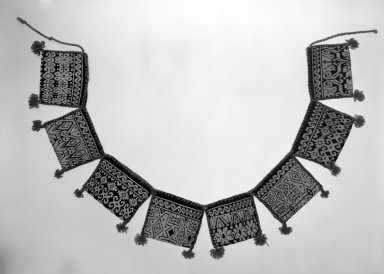 Huichol (Wixárika). <em>Belt of Money Bags</em>. Wool, cotton, 29 15/16 x 3 1/4 in. Brooklyn Museum, 40.766. Creative Commons-BY (Photo: Brooklyn Museum, 40.766_bw.jpg)
