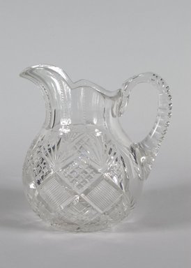 American. <em>Water Pitcher</em>, 19th century. Glass, 7 3/16 in. (18.3 cm). Brooklyn Museum, Gift of Carlotta Dorflinger Atkinson in memory of her father, Christian Dorflinger, 41.1123. Creative Commons-BY (Photo: Brooklyn Museum, 41.1123_PS5.jpg)