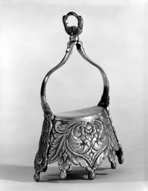  <em>Pair of Stirrups of the Crown Type</em>, 19th century. Silver, each: 8 1/4 x 5 7/16 x 2 9/16in. (21 x 13.8 x 6.5cm). Brooklyn Museum, Museum Expedition 1941, Frank L. Babbott Fund, 41.1273.16a-b. Creative Commons-BY (Photo: Brooklyn Museum, 41.1273.16a_bw.jpg)