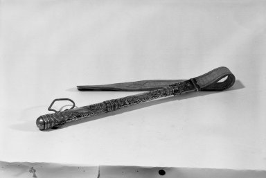  <em>Cowboy's Quirt, rebenque</em>, Probably 19th century. Metal:  Silver, gold, leather, 32 1/2 x 1 3/8 in. Brooklyn Museum, Museum Expedition 1941, Frank L. Babbott Fund, 41.1273.32. Creative Commons-BY (Photo: Brooklyn Museum, 41.1273.32_acetate_bw.jpg)