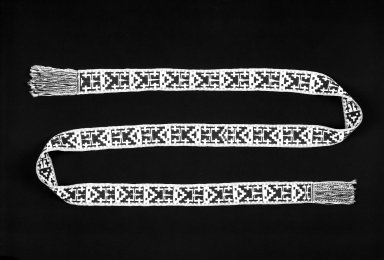 Mapuche. <em>Belt</em>, early 20th century. Wool, 124 1/2 x 2 3/4in. (316.2 x 7cm). Brooklyn Museum, Museum Expedition 1941, Frank L. Babbott Fund, 41.1274.22. Creative Commons-BY (Photo: Brooklyn Museum, 41.1274.22_bw.jpg)