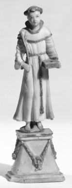 Unknown. <em>Standing Figure of San Antonio de Padua</em>. Huamanga Stone, 9 x 3 x 1 in. (22.9 x 7.6 x 2.5 cm). Brooklyn Museum, Museum Expedition 1941, Frank L. Babbott Fund, 41.1275.199. Creative Commons-BY (Photo: Brooklyn Museum, 41.1275.199_bw.jpg)