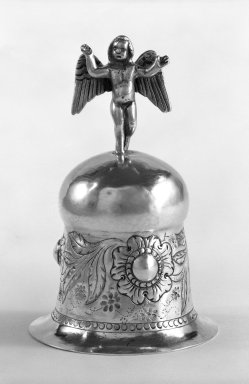  <em>Bell</em>. Silver, 4 3/4 × 3 1/16 in. (12.1 × 7.7 cm). Brooklyn Museum, Museum Expedition 1941, Frank L. Babbott Fund, 41.1275.243. Creative Commons-BY (Photo: Brooklyn Museum, 41.1275.243_bw.jpg)