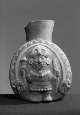 Moche. <em>Jar</em>. Polychrome Brooklyn Museum, Museum Expedition 1941, Frank L. Babbott Fund, 41.1275.93. Creative Commons-BY (Photo: Brooklyn Museum, 41.1275.93_acetate_bw.jpg)
