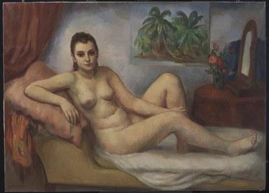 Bernard Karfiol (American, born Hungary, 1886-1952). <em>The Awakening</em>, ca. 1940. Oil on canvas, 45 x 59 in. (114.3 x 149.9 cm). Brooklyn Museum, John B. Woodward Memorial Fund, 41.680. © artist or artist's estate (Photo: Brooklyn Museum, 41.680.jpg)
