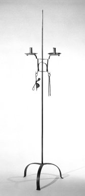 American. <em>Tall Candle Stand</em>. Iron Brooklyn Museum, Gift of Luke Vincent Lockwood, 41.708. Creative Commons-BY (Photo: Brooklyn Museum, 41.708_bw.jpg)