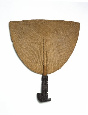 Marquesan. <em>Fan (Tahi'i)</em>, 19th century. Plant fiber, wood, 13 1/4 x 11 3/8 x 3/4 in. (33.7 x 28.9 x 1.9 cm). Brooklyn Museum, By exchange, 42.243.2. Creative Commons-BY (Photo: Brooklyn Museum, 42.243.2_SL1.jpg)