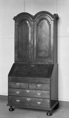 American. <em>Scrutoire</em>. Walnut, red oak wood, 84 3/4 x 39 1/2 x 23 3/8 in. (215.3 x 100.3 x 59.4 cm). Brooklyn Museum, Dick S. Ramsay Fund, 42.279. Creative Commons-BY (Photo: Brooklyn Museum, 42.279_acetate_bw.jpg)