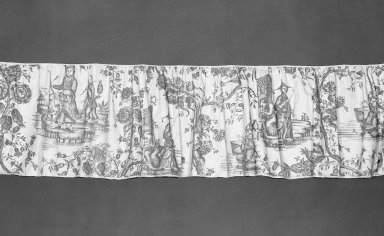  <em>One Valance Plate</em>, 18th century. Printed cotton toile, 14 1/2 x 221 in. (36.8 x 561.3 cm). Brooklyn Museum, Gift of Mrs. Luke Vincent Lockwood, 42.287. Creative Commons-BY (Photo: Brooklyn Museum, 42.287_bw.jpg)