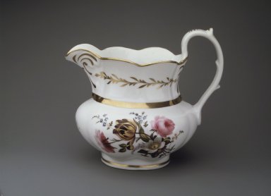 Smith Fife Co.. <em>Pitcher</em>, 1830. Porcelain, H: 7 1/2 in. (19.1 cm). Brooklyn Museum, Dick S. Ramsay Fund, 42.413.2. Creative Commons-BY (Photo: Brooklyn Museum, 42.413.2.jpg)