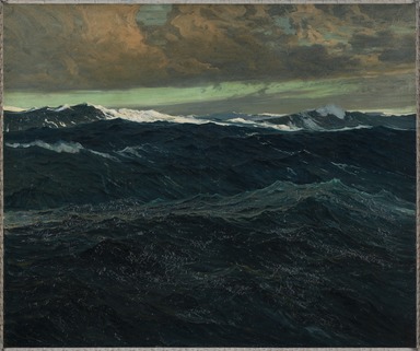 Frederick J. Waugh (American, 1861–1940). <em>The Great Deep</em>, 1909. Oil on canvas, frame: 69 × 81 × 3 3/4 in. (175.3 × 205.7 × 9.5 cm). Brooklyn Museum, Anonymous gift, 42.44 (Photo: Brooklyn Museum, 42.44_PS20.jpg)