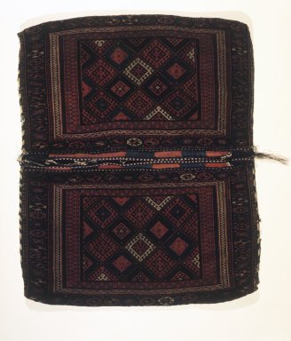  <em>Double Saddle Bag (Khorjin)</em>, 19th century. Wool, Dims 2005: 55 x 45 in. (139.7 x 114.3 cm). Brooklyn Museum, Gift of Alvin Devereux
, 43.116. Creative Commons-BY (Photo: Brooklyn Museum, 43.116_transp6391.jpg)