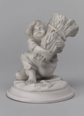 Attributed to Josiah Jones. <em>Holder</em>, 1849–1856. Unglazed porcelain, 4 3/4 x 4 1/4 x 3 5/8 in. (12.1 x 10.8 x 9.2 cm). Brooklyn Museum, Gift of Arthur W. Clement, 43.128.135. Creative Commons-BY (Photo: Brooklyn Museum, 43.128.135.jpg)